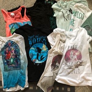 Lot of 10 little mermaid shirts